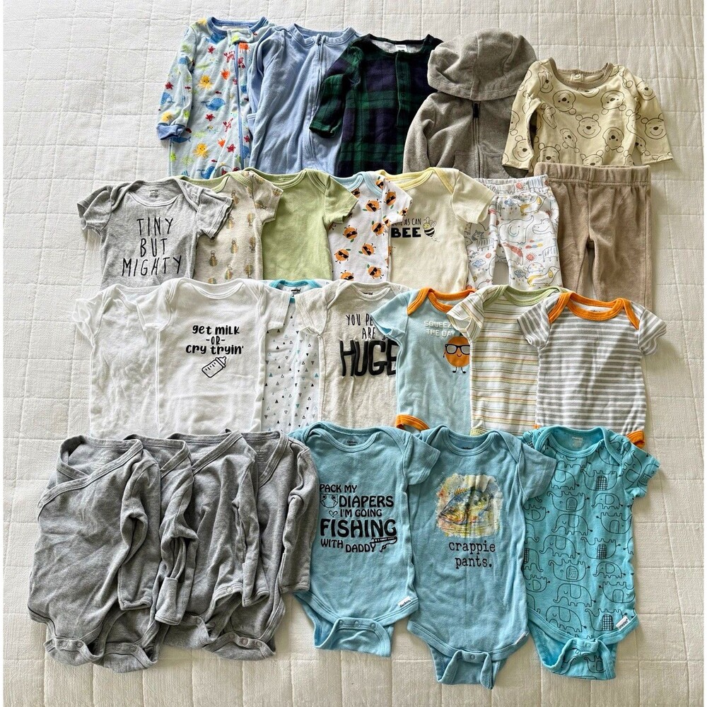Baby Boy 3-6 Months Clothing Lot Sleepers, Onesies Assorted Brands Gerber Disney
